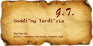 Godány Terézia névjegykártya